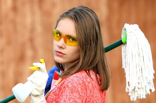 Girl Cleaning Mop