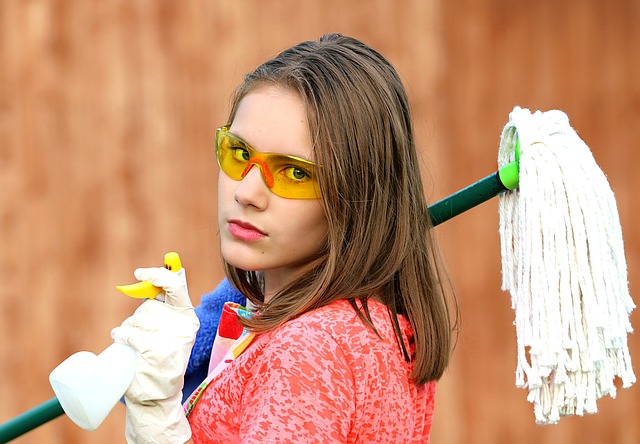 Girl Cleaning Mop