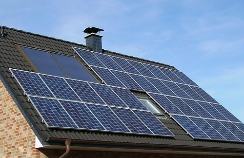 Solar Panel Array House Roof